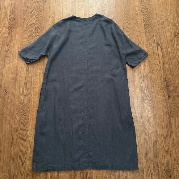 Not Perfect linen Blue short sleeve 100% linen Langenlook unlined dress size XS - Picture 3 of 4